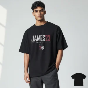 James 23 Philadelphia 76ers Vintage Distressed Tee, LeBron Basketball Fan Graphic Shirt available at our Los Angeles warehouse
