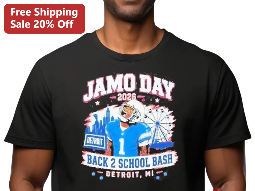 Jamo Day 2026 Back 2 School Bash Detroit Tee, Jameson Willia — Los Angeles Jamo Day 2026 Back 2 School Bash Detroit Tee, Jameson Williams Detroit Lions Football Fan Gift available at our Los Angeles warehouse