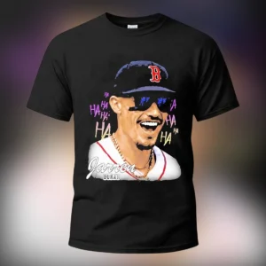 Jarren Duran Ha Ha Ha Tee Boston Baseball Graphic T-Shirt Fan Gear available at our Los Angeles warehouse