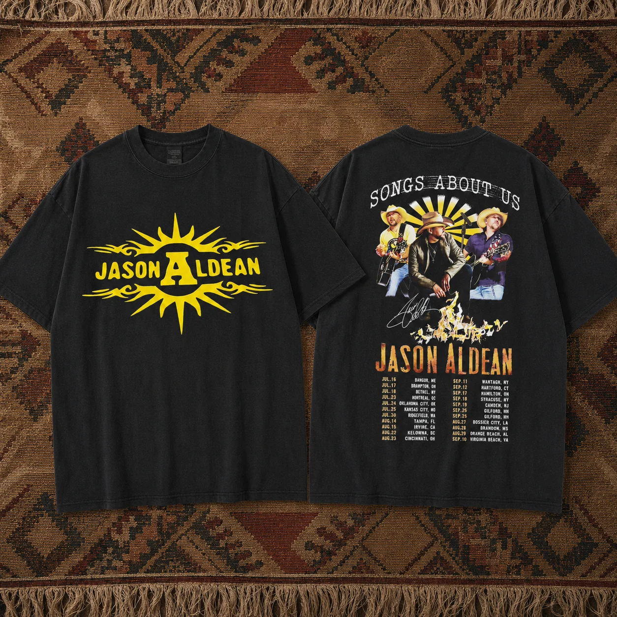 Jason Aldean Songs About Us Tour Dates Tee Vintage Country Music Concert Shirt