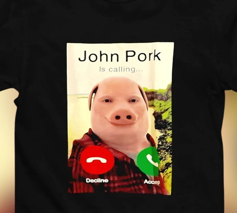 john-pork-is-calling-meme-tee-decline-or-accept-funny-viral-pig-graphic-t-shirt.webp John Pork Is Calling Meme Tee Decline or Accept Funny Viral Pig Graphic T-Shirt