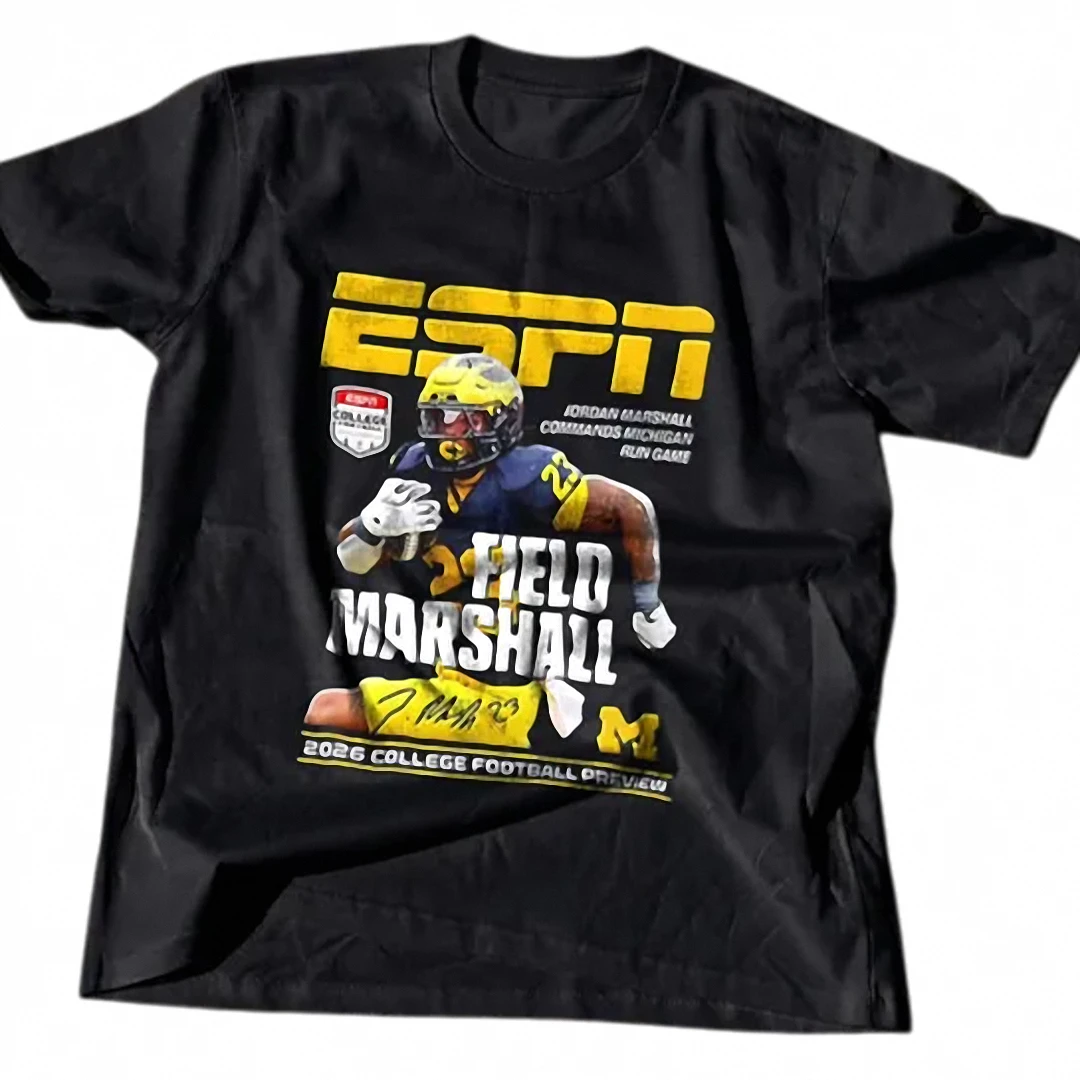 Jordan Marshall Michigan Field Marshall Tee Vintage Bootleg — Los Angeles Jordan Marshall Michigan Field Marshall Tee Vintage Bootleg College Football Preview Graphic T-Shirt available at our Los Angeles warehouse