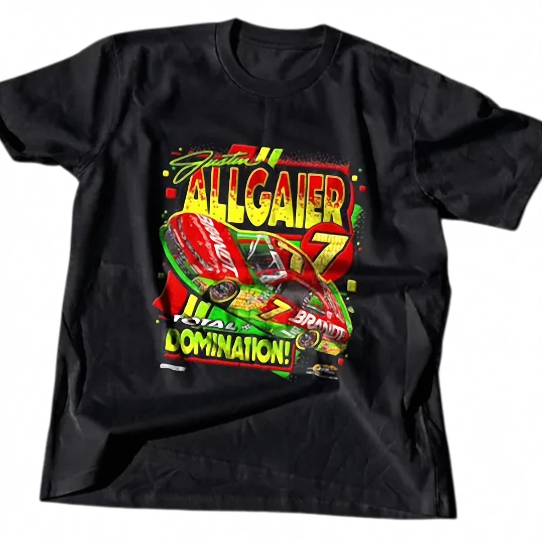 Justin Allgaier 7 Total Domination Tee, Vintage NASCAR Racing Graphic T-Shirt Gift for Fans available at our Los Angeles warehouse