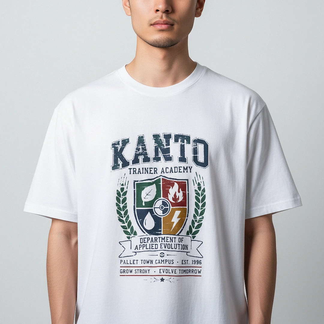 Kanto Trainer Academy Applied Evolution Tee, Pallet Town Campus Vintage Graphic T-Shirt available at our Los Angeles warehouse