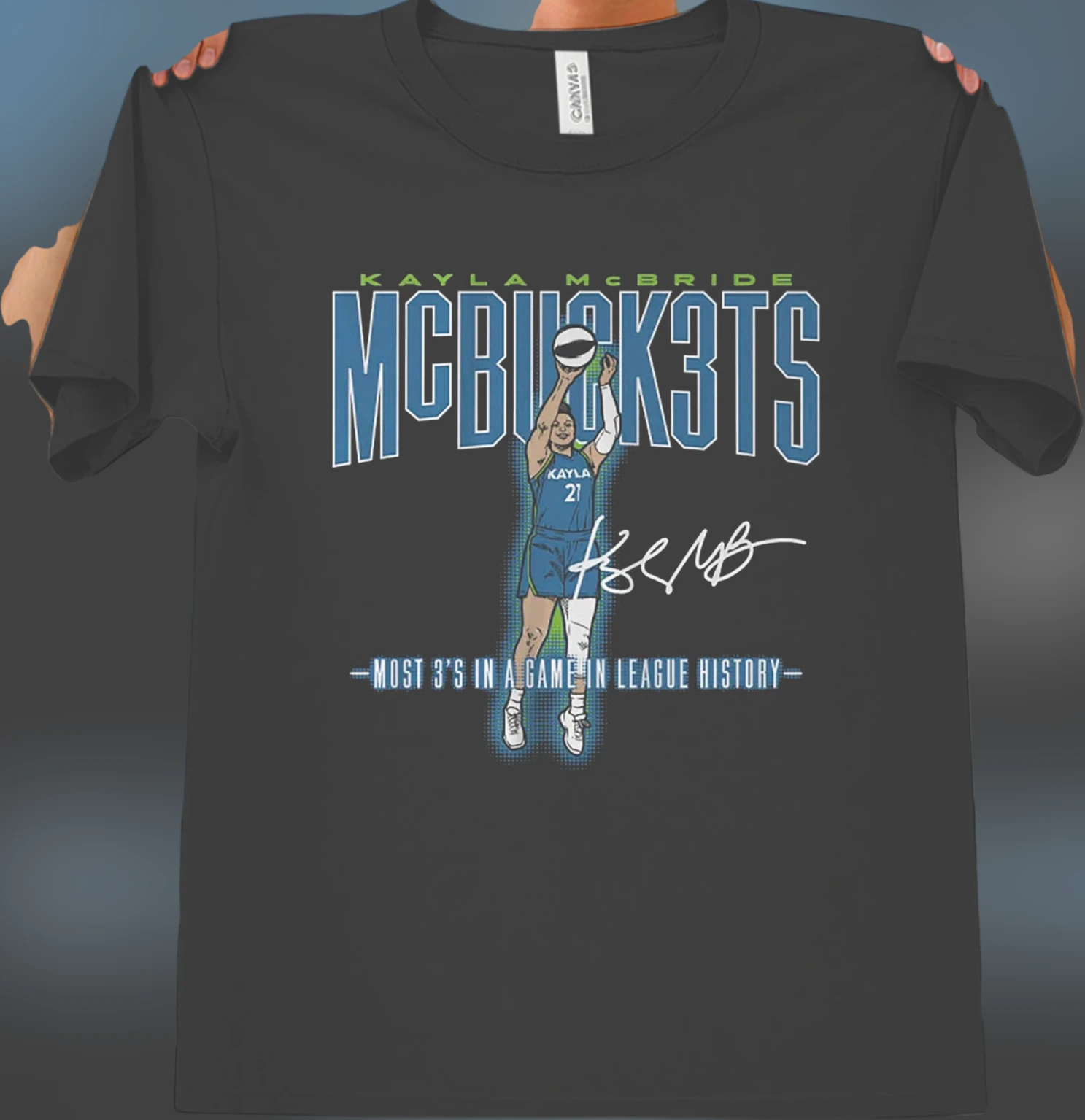 Kayla McBride Most 3s in a Game Graphic Tee, WNBA Record Basketball Fan Shirt Gift