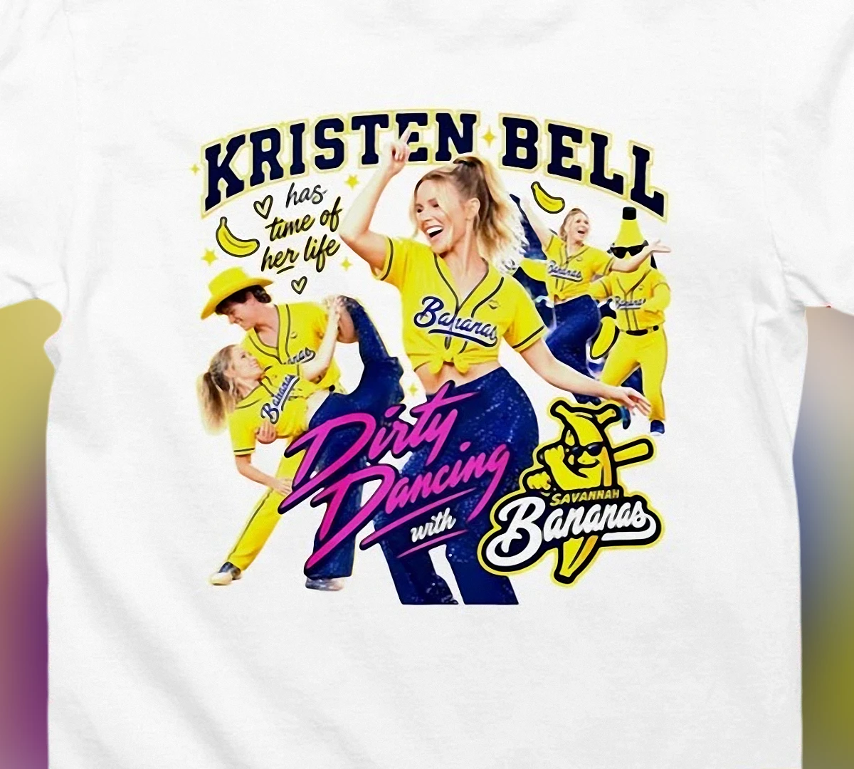Kristen Bell Dirty Dancing Savannah Bananas Tee, Funny Viral Pop Culture Mashup Graphic Shirt Gift