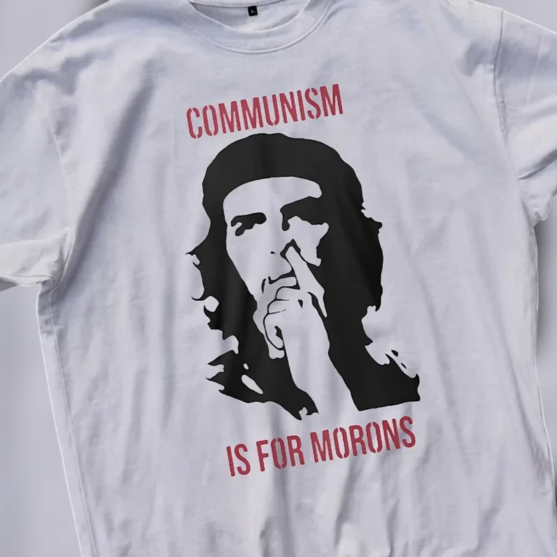 Communism Is for Morons Che Guevara Parody Tee, Funny Anti Communist Satire Graphic T-Shirt