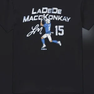Ladd McConkey Football Graphic Tee, Vintage Sports Fan Game Day Shirt for Men and Women