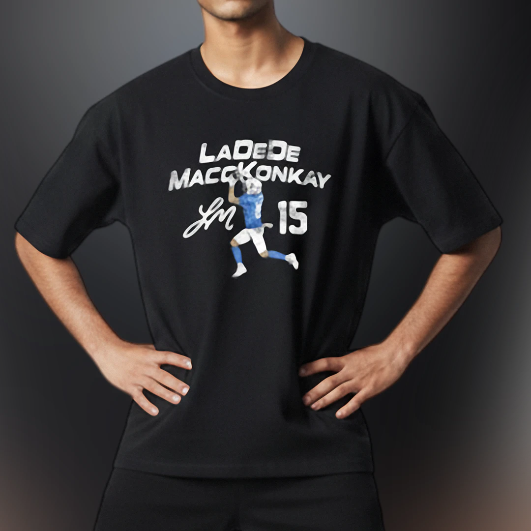 Ladd McConkey Tee, Chargers Football Graphic Shirt, Game Day Tailgate Fan Gift