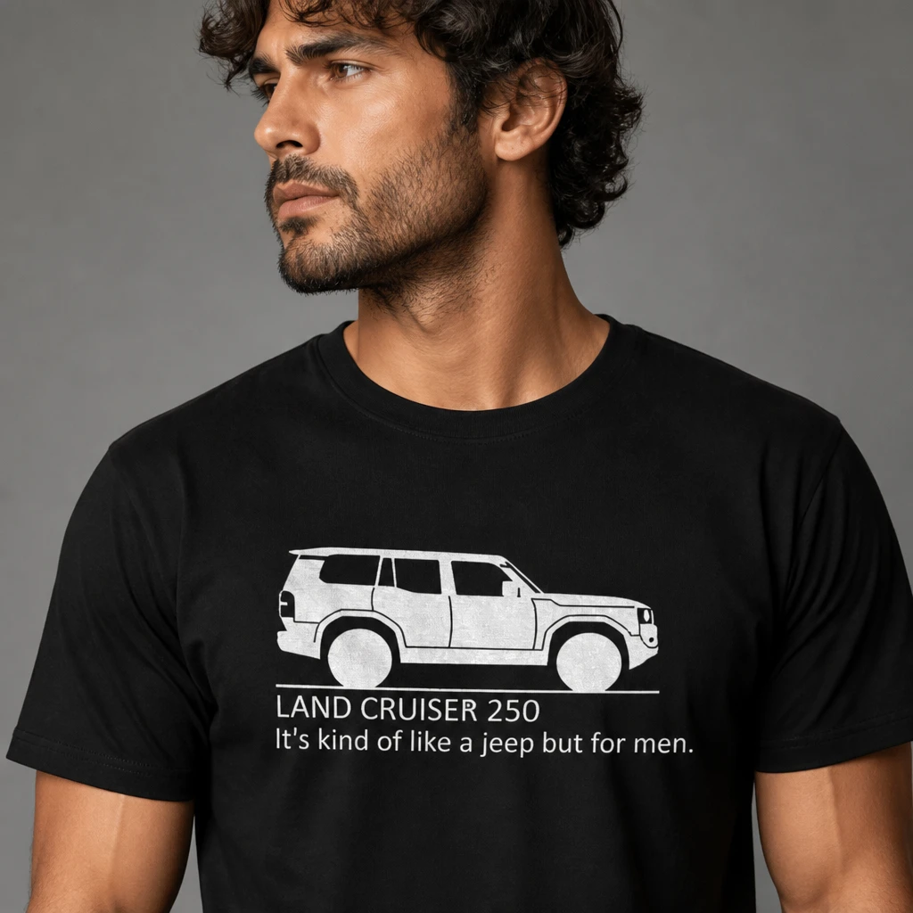 Land Cruiser Like A Jeep For Men Tee, Funny Off-Road 4x4 SUV Graphic T-Shirt available at our Los Angeles warehouse