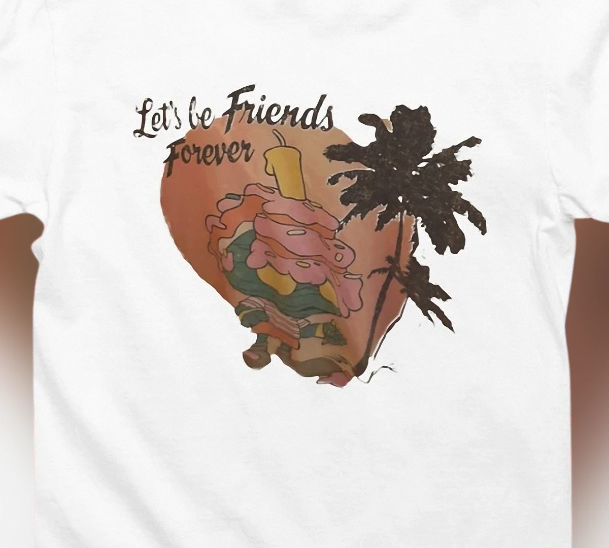 Let's Be Friends Forever Tee Vintage Sunset Best Friend Graphic Shirt Gift