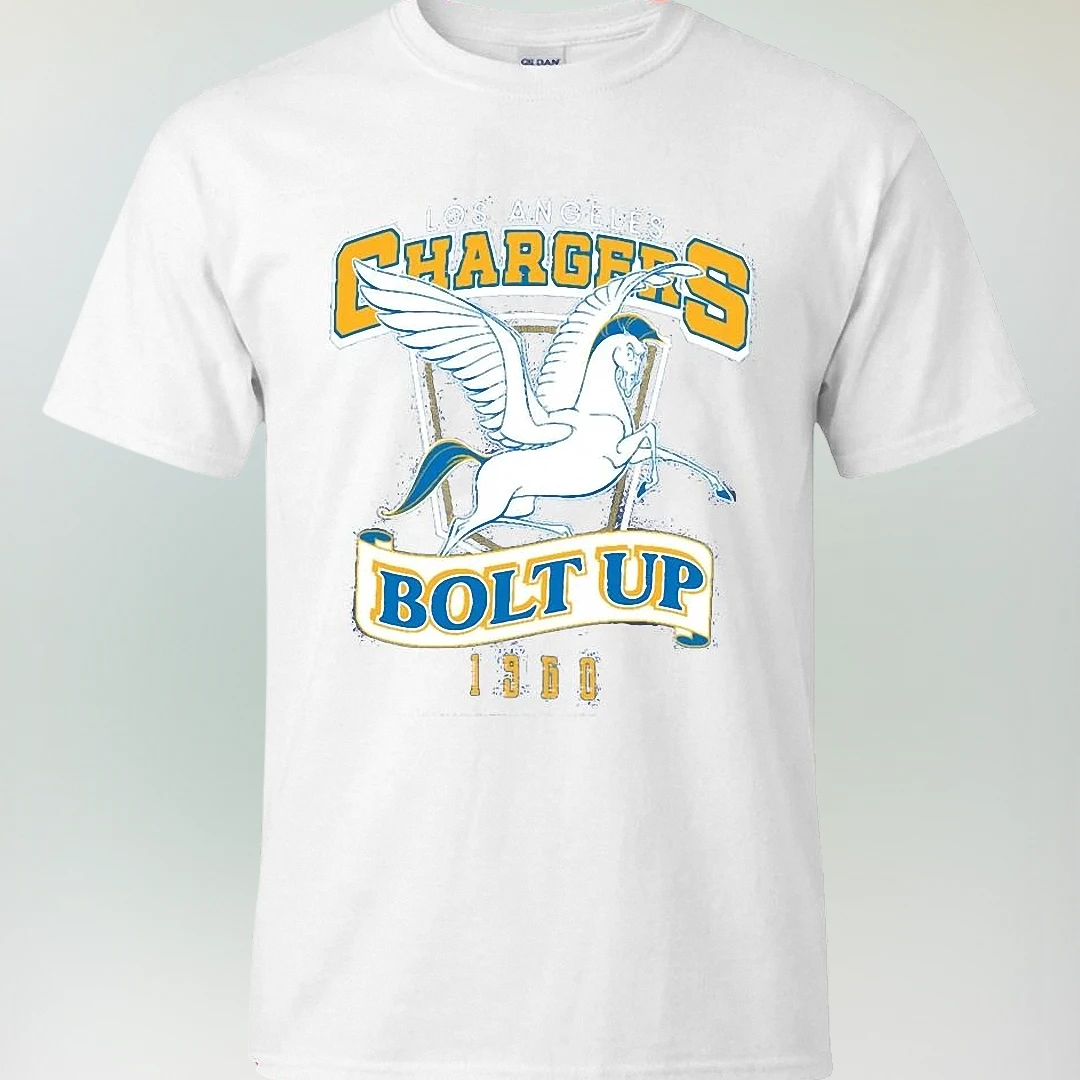 Los Angeles Chargers Bolt Up 1960 Tee, Vintage Retro Football Game Day Graphic Shirt available at our Los Angeles warehouse