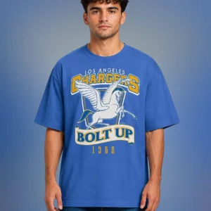 Los Angeles Chargers Bolt Up 1960 Tee, Vintage Retro LA Football Graphic T-Shirt Fan Gift available at our Los Angeles warehouse