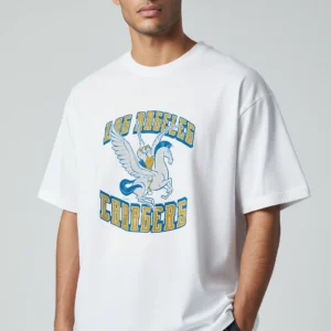 Los Angeles Chargers Hercules Pegasus Vintage Graphic Tee, Retro Game Day Apparel T-Shirt available at our Los Angeles warehouse