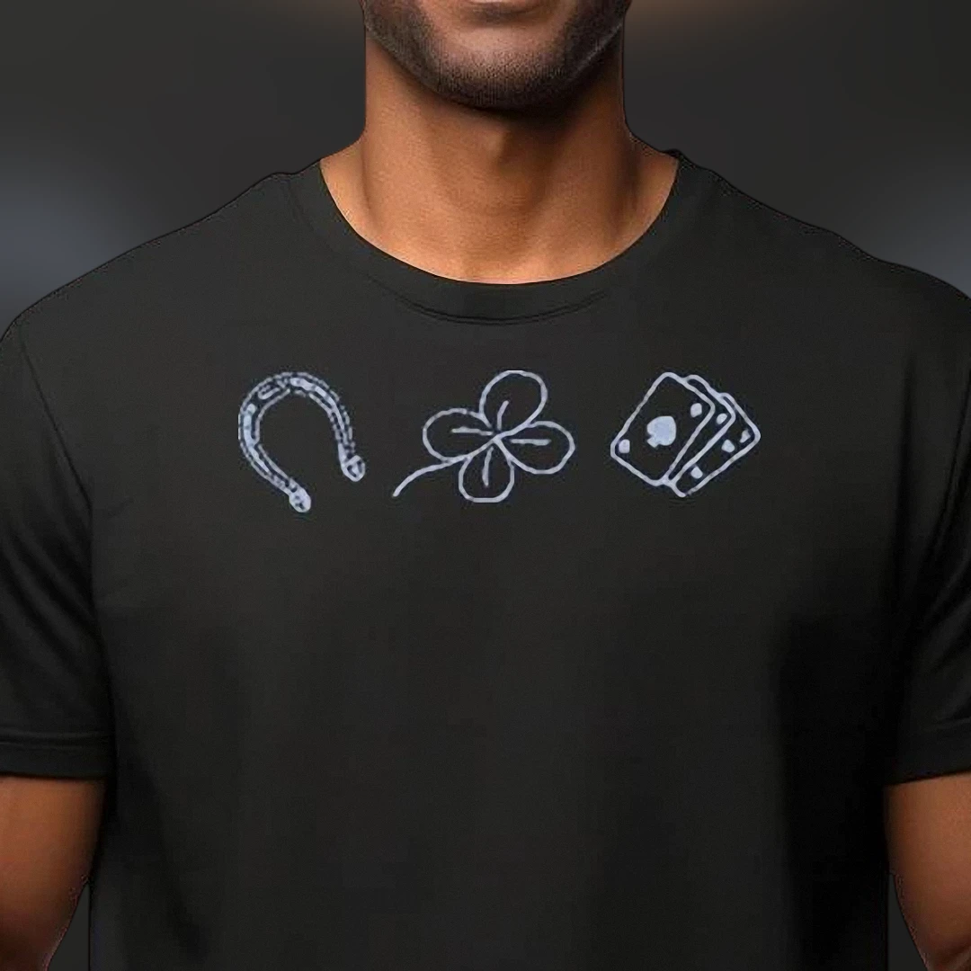 lucky-symbols-horseshoe-clover-playing-cards-graphic-tee-good-luck-charms-casino.webp Lucky Symbols Horseshoe Clover Playing Cards Graphic Tee, Good Luck Charms Casino Night Shirt