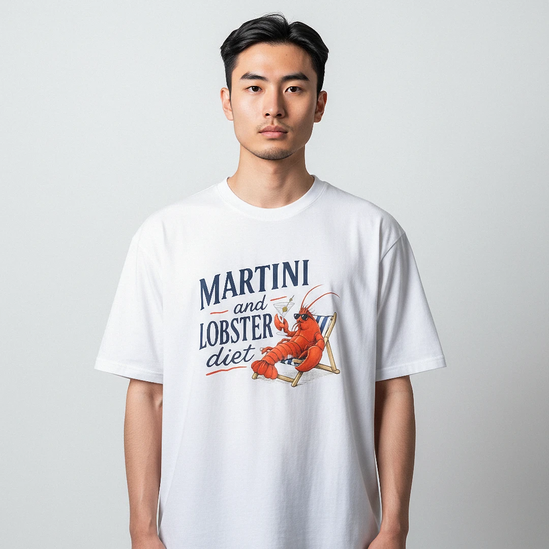 Martini and Lobster Diet Tee Funny Coastal Seafood Cocktail — Los Angeles Martini and Lobster Diet Tee Funny Coastal Seafood Cocktail Graphic Shirt available at our Los Angeles warehouse