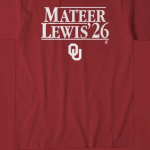 Mateer Lewis 26 Oklahoma Sooners Tee Shirt, Class of 2026 College Sports Apparel
