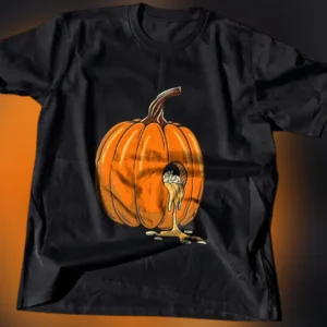 Melting Pumpkin Graphic Tee Spooky Halloween Horror Fall Apparel available at our Los Angeles warehouse