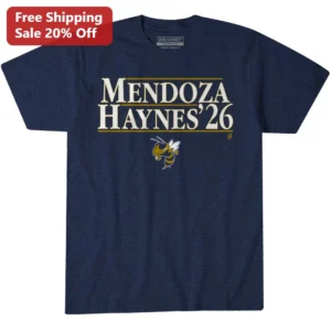 Mendoza Haynes '26 Tee Georgia Tech Yellow Jackets Football Game Day Gift for Fans available at our Los Angeles warehouse