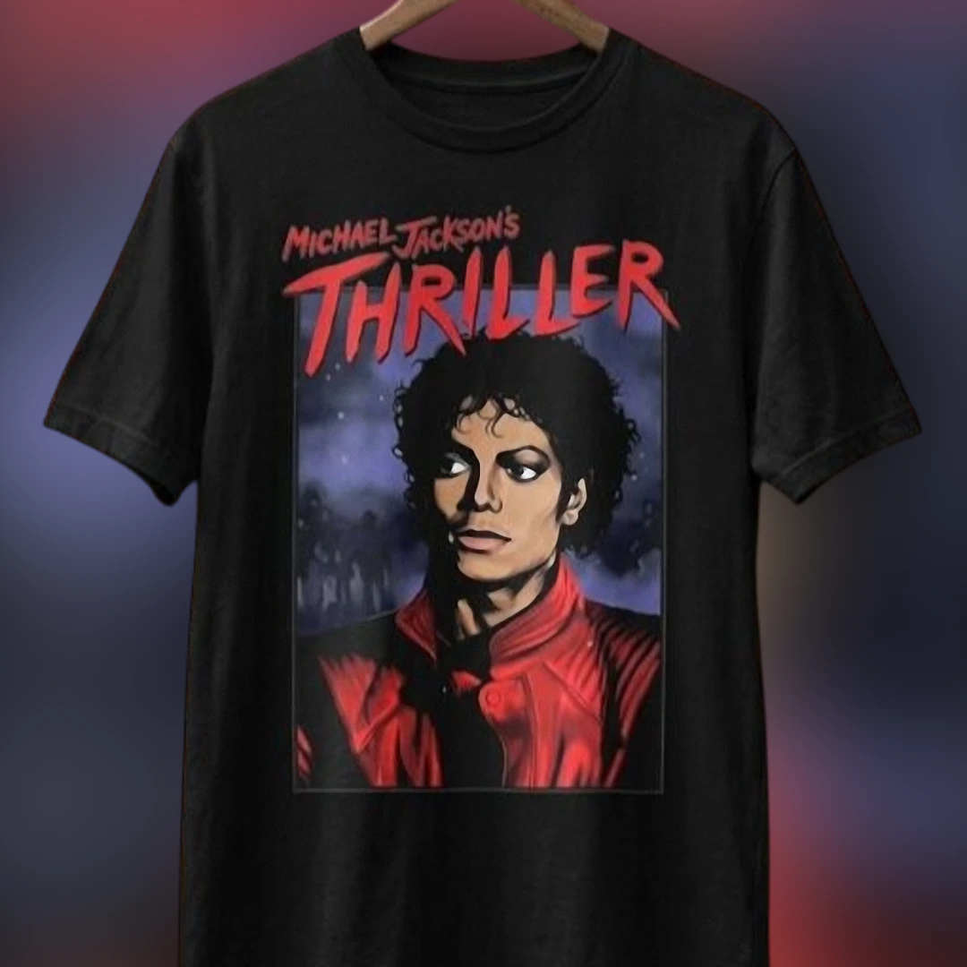 Michael Jackson Thriller Graphic Tee Vintage 80s Pop Music Halloween Costume Shirt available at our Los Angeles warehouse