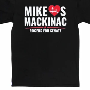 Mike Rogers for Senate Tee, Michigan Campaign Supporter Mackinac Heart Graphic Shirt