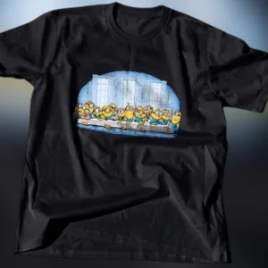 Minions The Last Supper Parody Graphic Tee, Funny Cartoon Movie Shirt for Men and Women available at our Los Angeles warehouse
