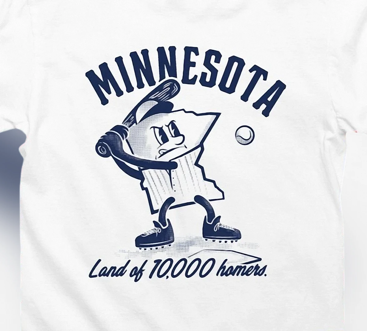 Minnesota Land of 10,000 Homers Baseball Tee, Vintage State Mascot Graphic Shirt, Funny Minnesota Sports Fan Game Day Gift