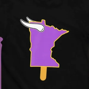 Minnesota Vikings State Map Popsicle Tee, Football Fan Game Day Graphic T-Shirt Gift