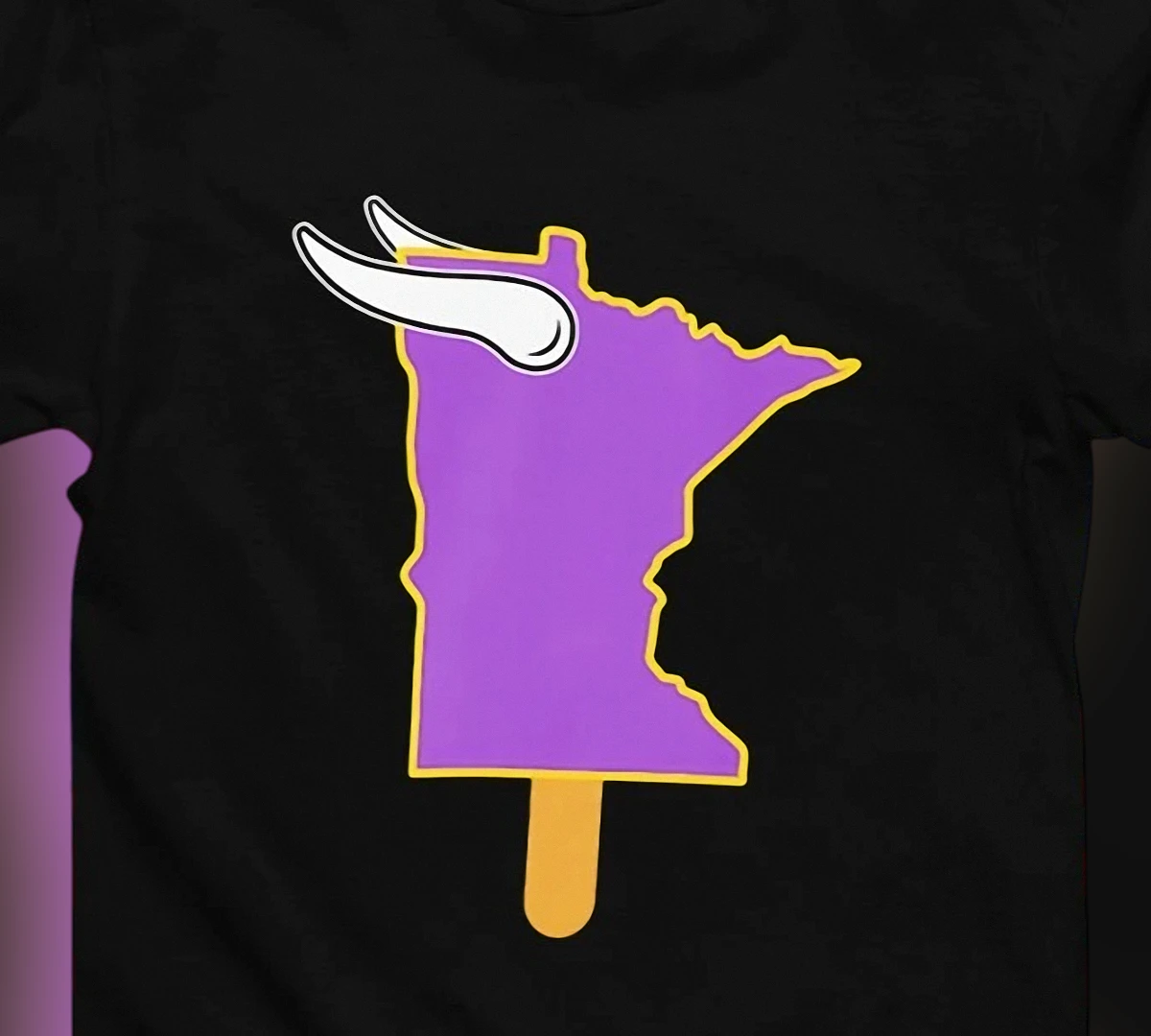 Minnesota Vikings State Map Popsicle Tee, Football Fan Game Day Graphic T-Shirt Gift