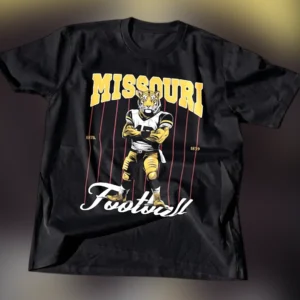 Missouri ESTB Football Tee, Vintage Tigers Mascot Graphic T-Shirt for College Game Day available at our Los Angeles warehouse
