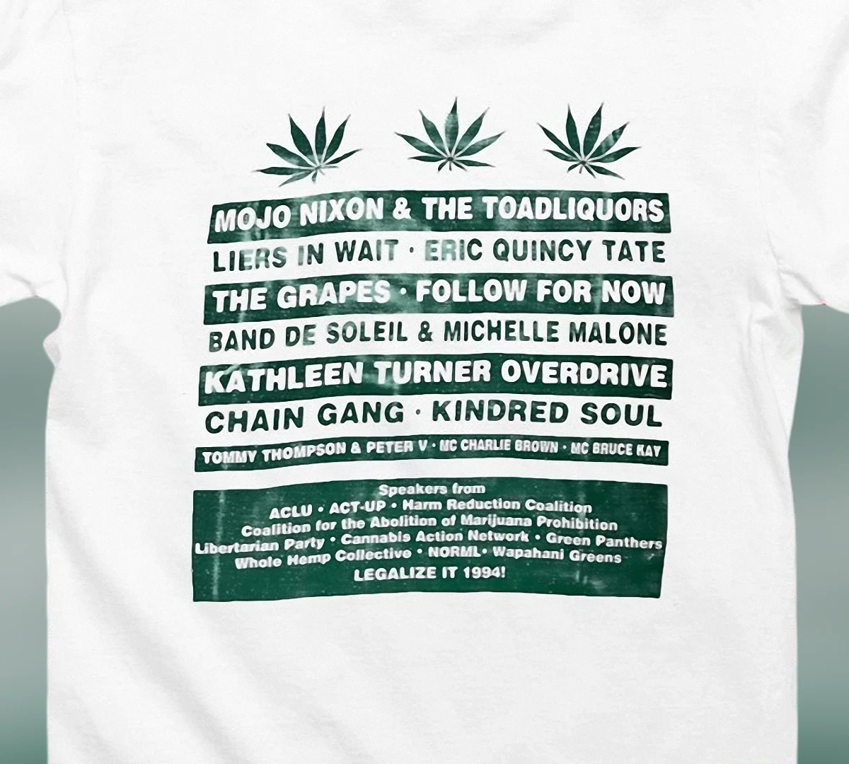 Mojo Nixon the Toadliquors Legalize It 1994 Concert Lineup Graphic Tee, Vintage Alt-Punk Activist Tribute Shirt for Music Fans