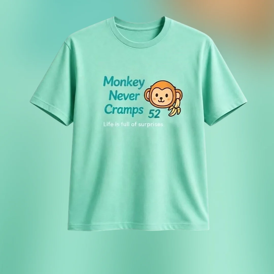 Monkey Never Cramps Tee Funny Cute Cartoon Animal Graphic T- — Los Angeles Monkey Never Cramps Tee Funny Cute Cartoon Animal Graphic T-Shirt available at our Los Angeles warehouse