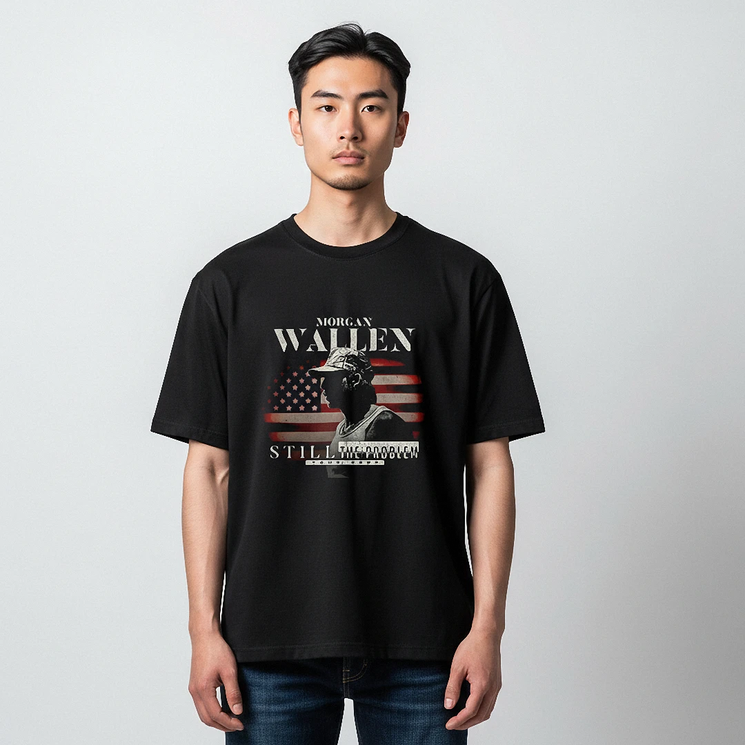 Morgan Wallen Still The Problem Tee Vintage Patriotic Country Music Tour Graphic T-Shirt available at our Los Angeles warehouse