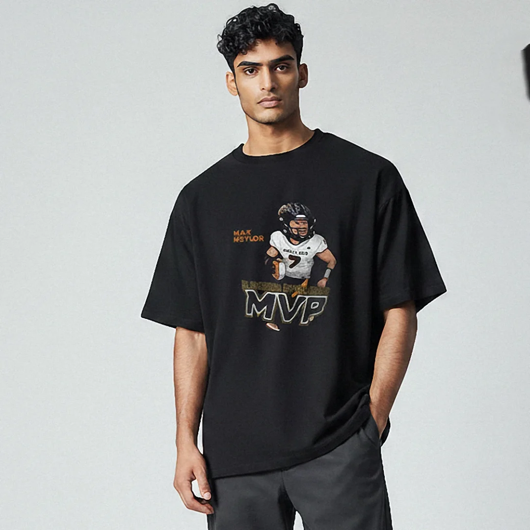 MVP Football Graphic Tee Vintage Retro Sports Player Tribute Shirt available at our Los Angeles warehouse