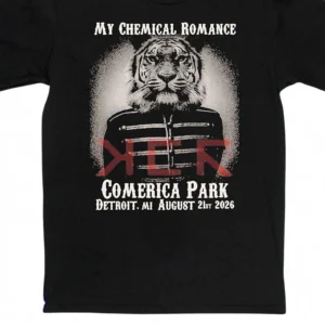 My Chemical Romance Comerica Park Detroit MI August 21st 2026 Tee, Band Tour Concert Shirt available at our Los Angeles warehouse