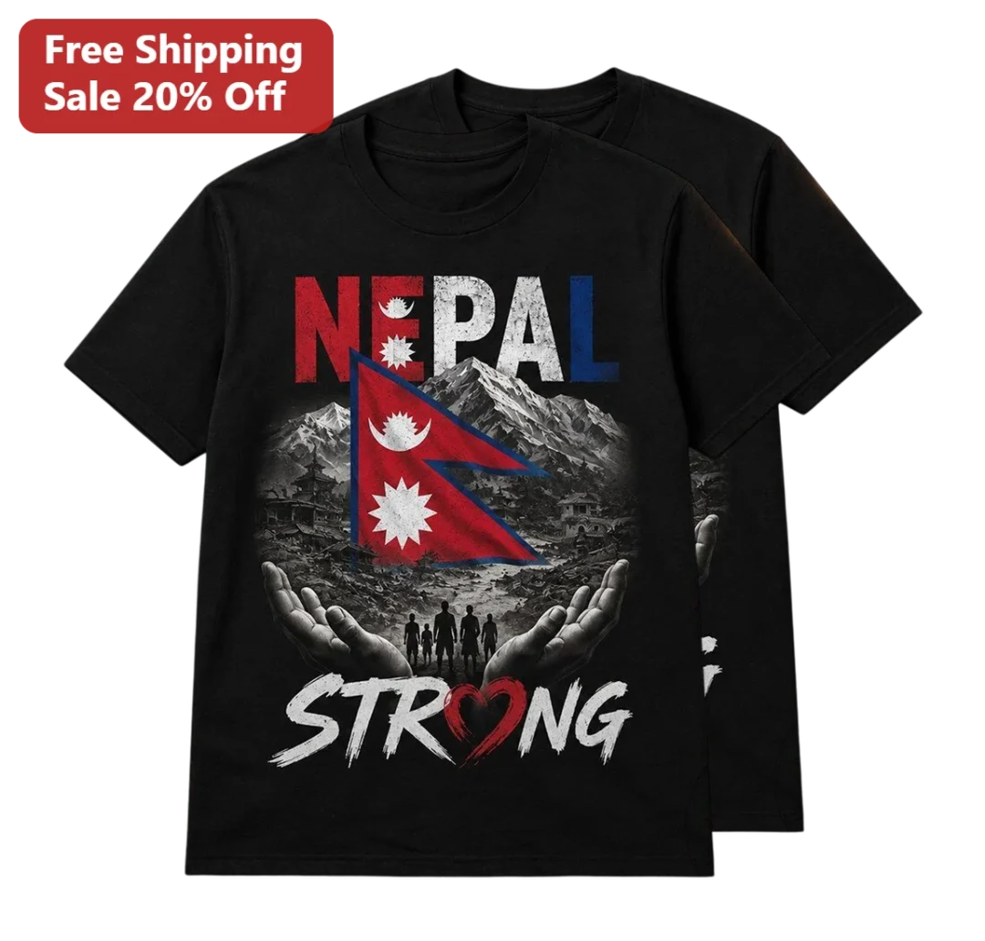 Nepal Strong Tee Himalayan Flag Graphic Nepali Pride Gift fo — Los Angeles Nepal Strong Tee Himalayan Flag Graphic Nepali Pride Gift for Men Women Flood Relief Supporters available at our Los Angeles warehouse
