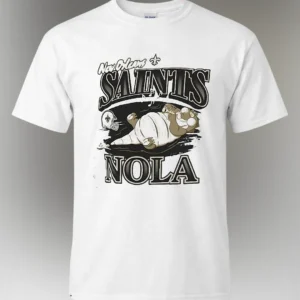 New Orleans Saints NOLA Football Graphic Tee, Funny Louisiana Mascot Game Day Shirt for Fans available at our Los Angeles warehouse