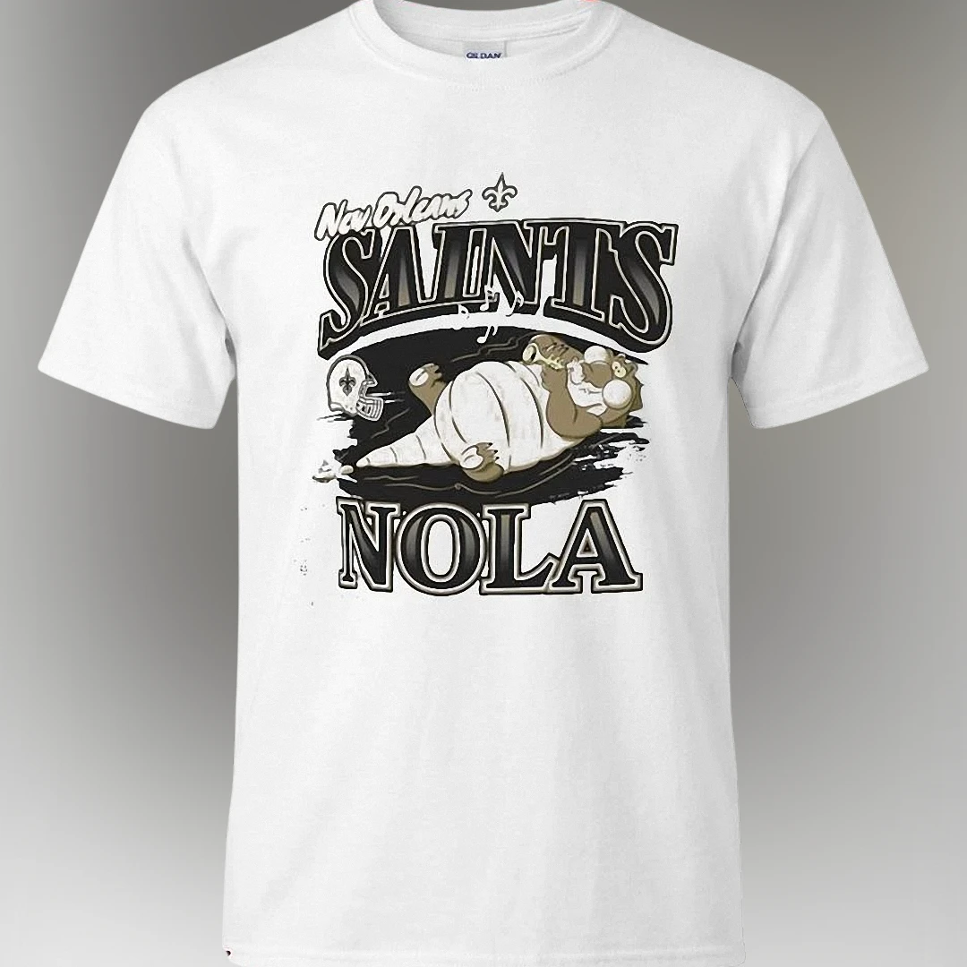 New Orleans Saints NOLA Football Graphic Tee, Funny Louisiana Mascot Game Day Shirt for Fans available at our Los Angeles warehouse
