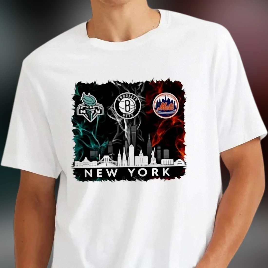 New York City Skyline Sports Tee, Brooklyn Basketball Baseball Fan Graphic T-Shirt Gift