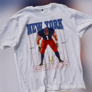 New York Football ESTB 1925 Vintage Graphic Tee, Retro Champions Sports Fan Shirt available at our Los Angeles warehouse