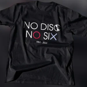 No Disc No Six 1994-2026 Tee Retro Gaming Console Memory Graphic T-Shirt available at our Los Angeles warehouse