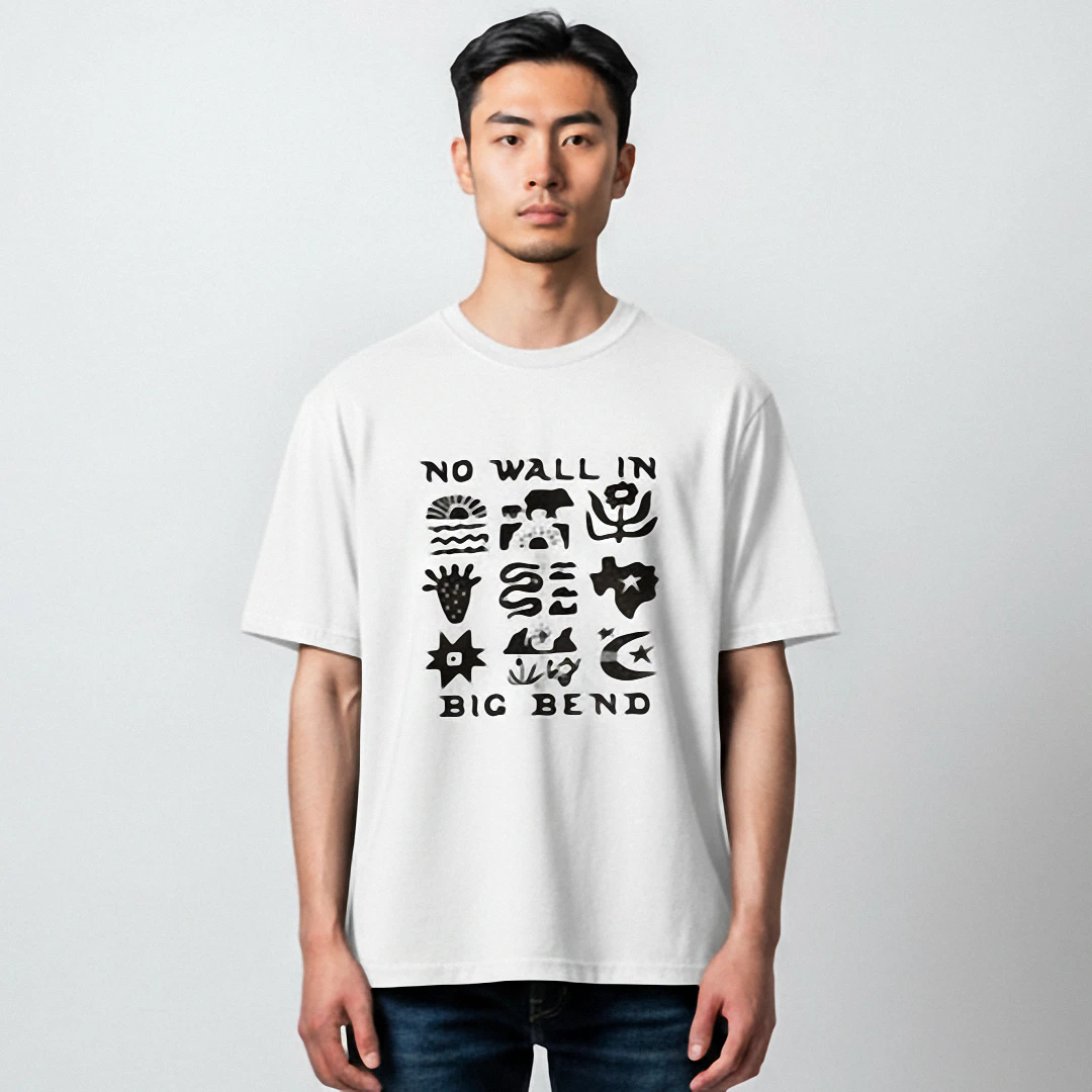 No Wall In Big Bend Tee, West Texas Conservation Graphic T-S — Los Angeles No Wall In Big Bend Tee, West Texas Conservation Graphic T-Shirt, Big Bend National Park Nature Love available at our Los Angeles warehouse