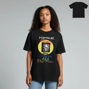 Normal Guy Who Follows All The Rules Tee Funny Sarcastic Graphic Shirt Gag Gift for Him available at our Los Angeles warehouse