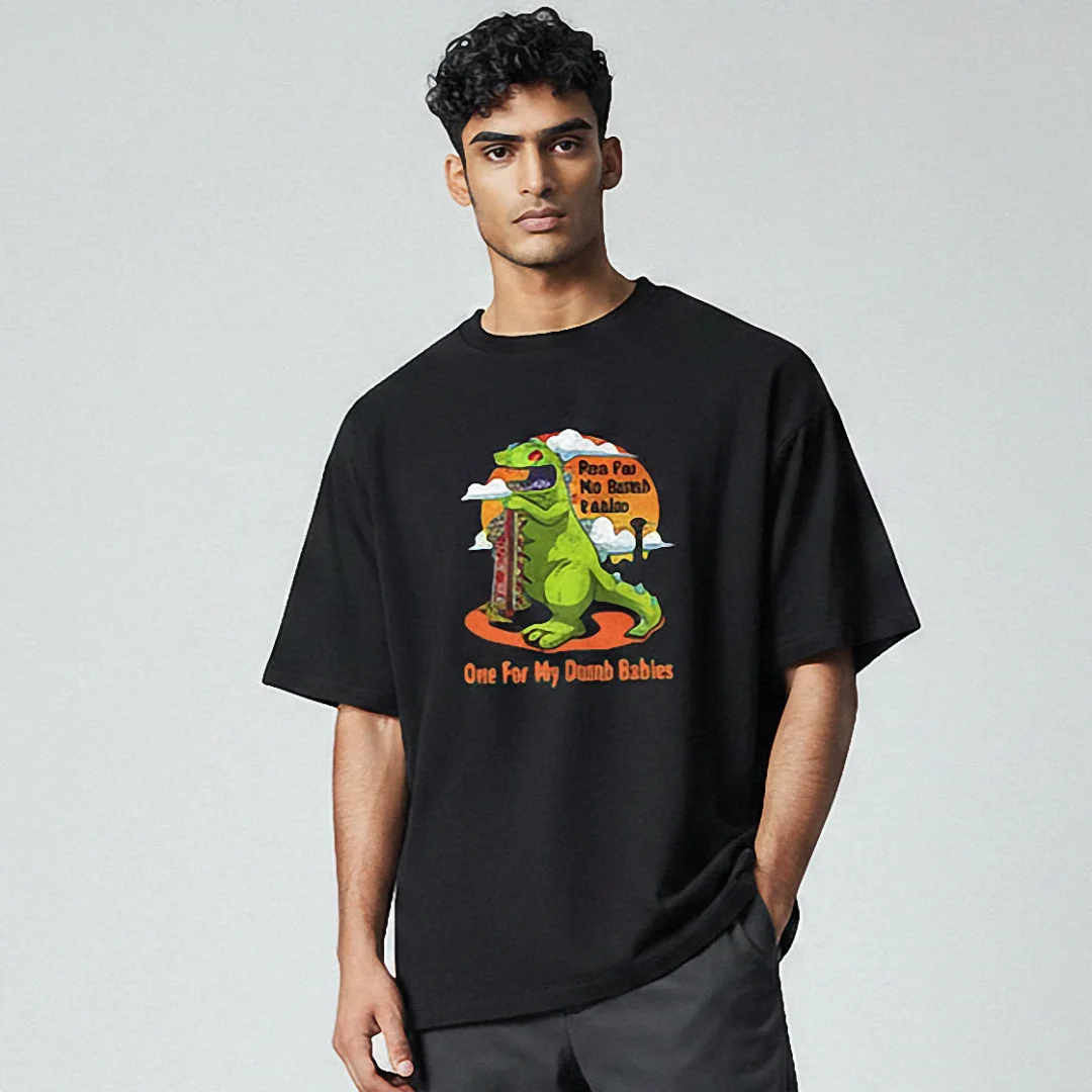 One For My Dumb Babies Tee Vintage Reptar Dinosaur Graphic T — Los Angeles One For My Dumb Babies Tee Vintage Reptar Dinosaur Graphic T-Shirt available at our Los Angeles warehouse