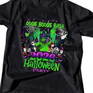 Oogie Boogie Bash 2026 Halloween Party Tee, Jack Skellington Spooky Season Matching Graphic Shirt