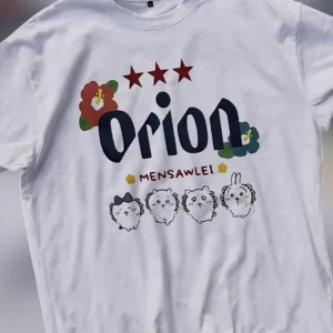 Orion MENSAWLEI Graphic Tee Cute Hibiscus Tropical Kawaii Characters Casual Shirt Gift