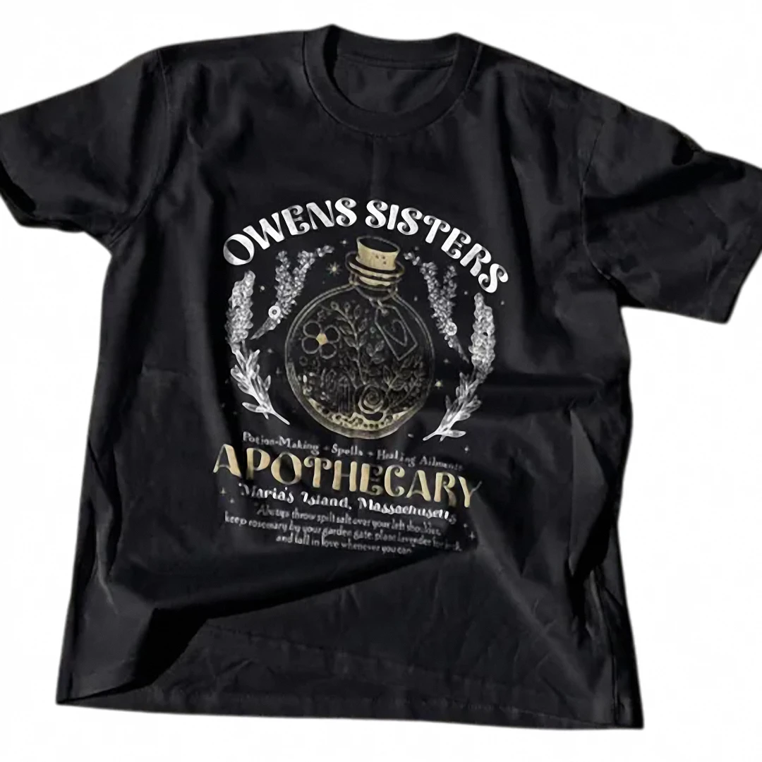 Owens Sisters Apothecary Tee, Maria's Island Witchy Graphic — Los Angeles Owens Sisters Apothecary Tee, Maria's Island Witchy Graphic T-Shirt, Practical Magic Inspired Gift available at our Los Angeles warehouse