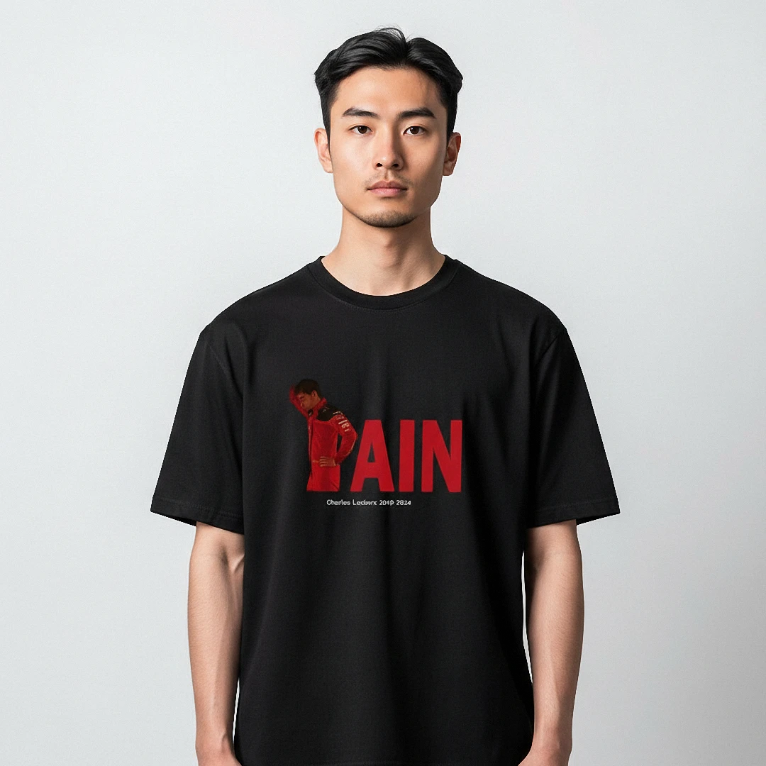 PAIN Charles Leclerc Tee Formula 1 Racing Graphic Shirt for Motorsport Fans available at our Los Angeles warehouse