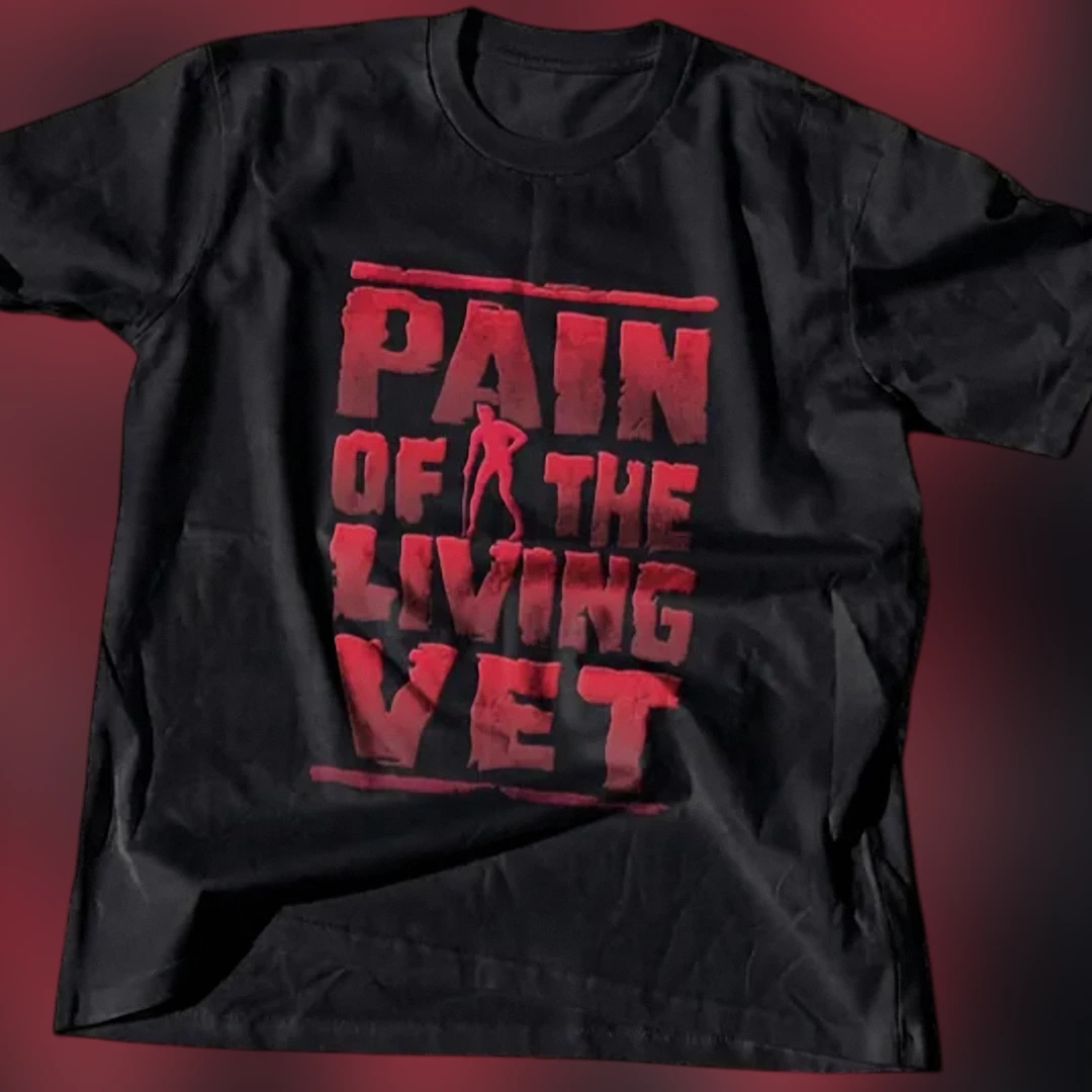 Pain of the Living Vet Tee Vintage Military Veteran Awareness Graphic Shirt available at our Los Angeles warehouse