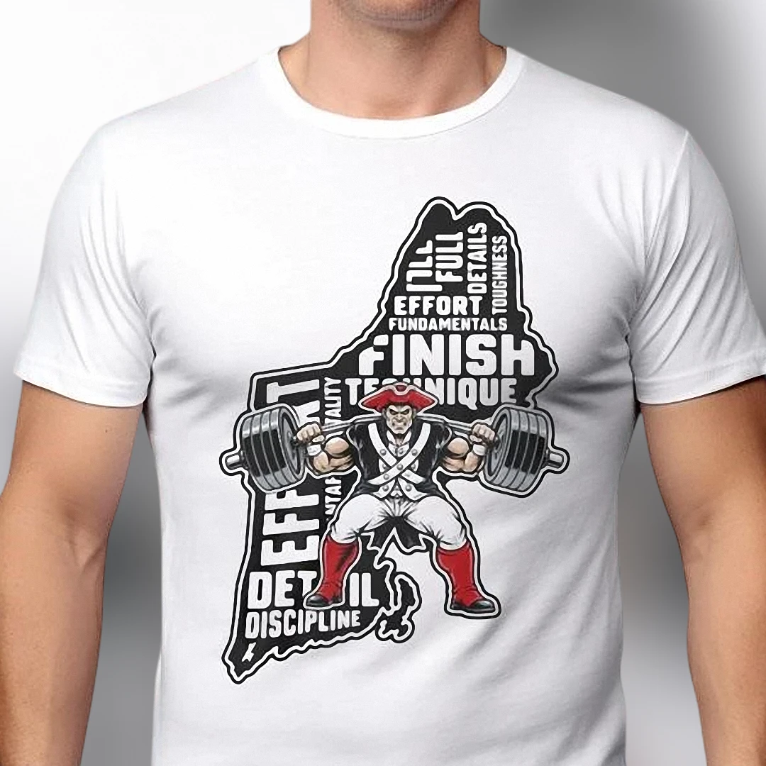 Patriot Weightlifting Effort and Discipline Gym Tee, Motivational Workout Shirt for Athletes and Coaches